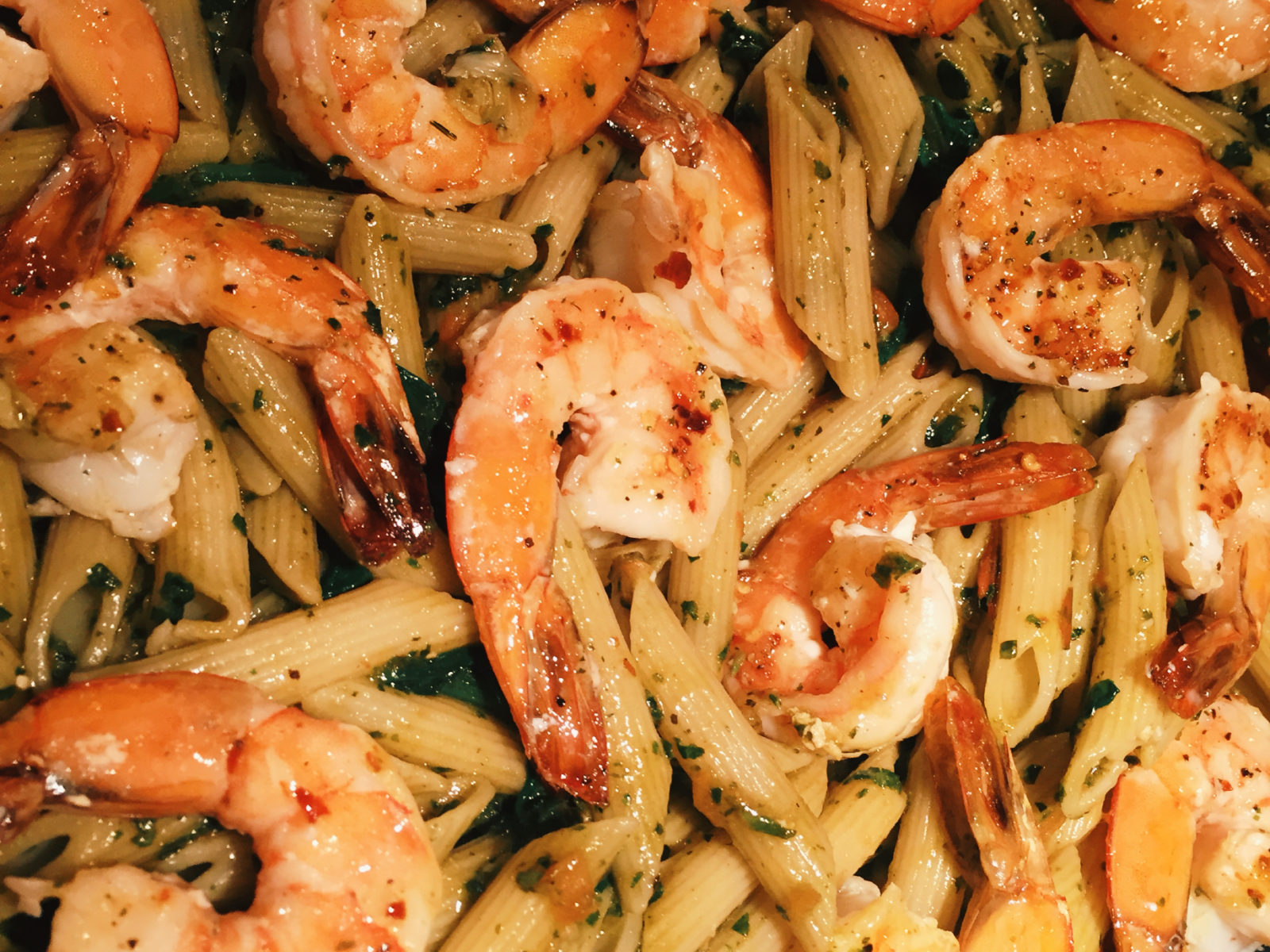 Snug Harbor Fish Company - Tomato Spinach Shrimp Pasta