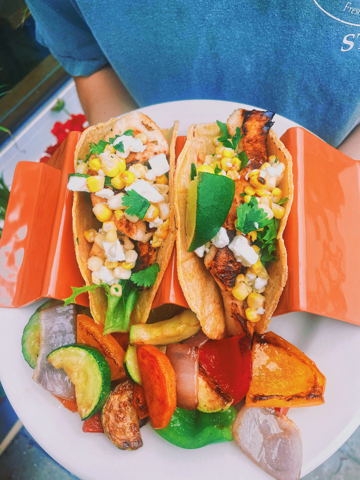 Hot Tequila Lime Swordfish Tacos with Vegetables